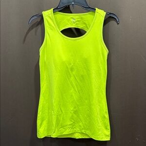 GAIAM Neon Green Women's Tank Top, Removable Pads, Size Small